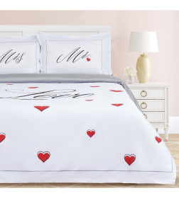 Постельное бельё «Этель» евро Mr&Mrs 200*215 см,240*215 см,50*70+4 см - 2 шт