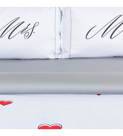 Постельное бельё «Этель» евро Mr&Mrs 200*215 см,240*215 см,50*70+4 см - 2 шт