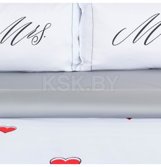 Постельное бельё «Этель» евро Mr&Mrs 200*215 см,240*215 см,50*70+4 см - 2 шт (4695914) 