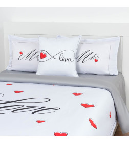 Постельное бельё «Этель» евро Mr&Mrs 200*215 см,240*215 см,50*70+4 см - 2 шт