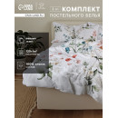Комплект постельного белья Этель 2 сп Flower time 175×215 см, 200×220 см, 50×70 см-2 шт., поплин 125 г/м², хлопок 100% (10706967) 