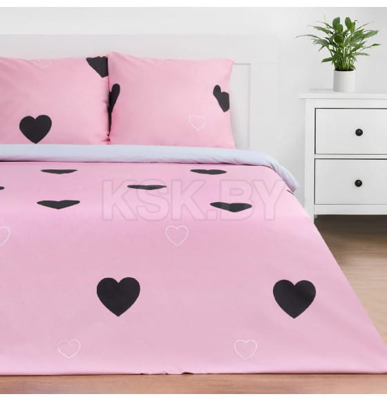 Постельное белье Этель 2 сп Pink heart 175*215 см, 200*220 см,70*70 см -2 шт (5424338) 
