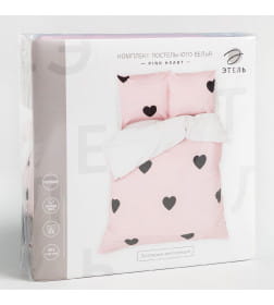 Постельное белье Этель 2 сп Pink heart 175*215 см, 200*220 см,70*70 см -2 шт