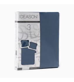 Комплект IDEASON 1,5сп (под 145х215см, навол 50х70см 2шт)синий, поплин 130г/м, хл100% 10533968
