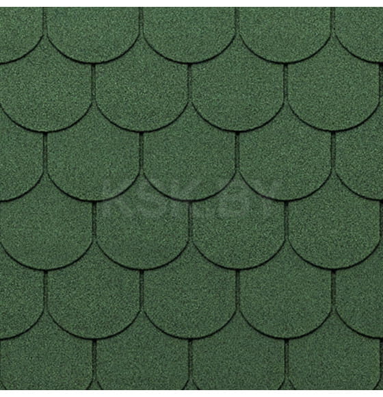 Битумная черепица TEGOLA BARDOLINE CLASSIC APP BEAVER MIXED (Зелёный), (2,0м2)