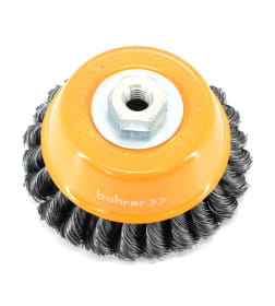 Щетка чашечная двухрядная, витая жесткая 125 мм М14 Bohrer 36201125