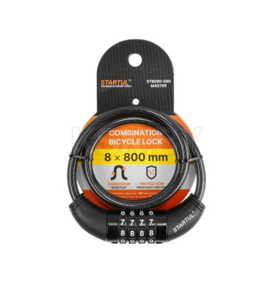 Замок велосипедный кодовый STARTUL MASTER 8х800мм (ST8090-080) 