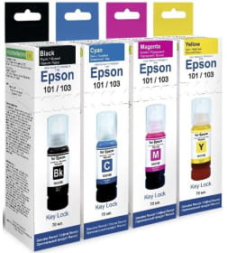 Чернила Revcol 6442 для Epson L 101/103/106 Key Lock (комплект 4 цвета, Dye)