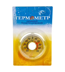 Термометр BY-100-12 оконный, биметаллический, d=6,5 см, 