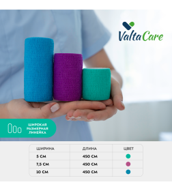 Бинт самофиксирующийся c горьким вкусом Valta Care Premium 5 см х 450 см, зеленый
