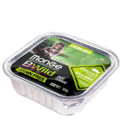 Влажный корм Monge Cat BWild GRAIN FREE для стерилизованных кошек, беззерновой, из кабана с овощами, ламистер 100 г