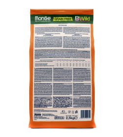 Сухой корм Monge Dog BWild GRAIN FREE для взрослых собак, беззерновой, утка с картофелем 2,5кг