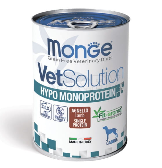 Ветеринарная диета Monge VetSolution Dog Hypo Monoprotein LAMB Гипо монопротеин с ягнёнком для собак для снижения реакции пищевой  (70082051) 