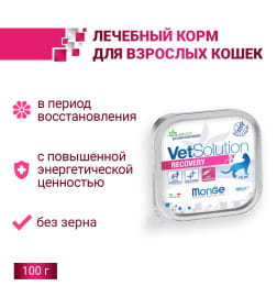 Ветеринарная диета Monge VetSolution Cat Recovery Рекавери для кошек при восстановлении питания в период выздоровления, ламистер 1