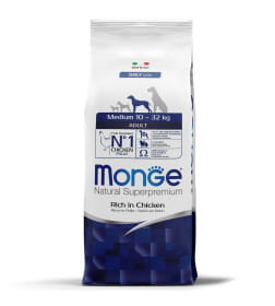 Сухой корм Monge Dog Daily Line Medium для взрослых собак средних пород, из курицы 12кг