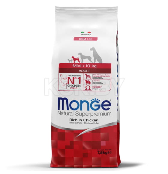 Сухой корм Monge Dog Daily Line Mini для взрослых собак мелких пород, из курицы 7,5кг (70004053) 