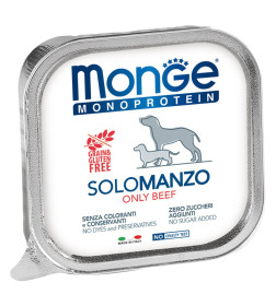 Влажный корм Monge Dog Monoprotein для собак, паштет из говядины, ламистер 150 г