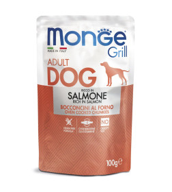 Влажный корм Monge Dog Grill для собак с лососем, паучи 100 г