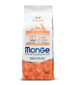 Сухой корм Monge Dog Speciality Line Monoprotein Puppy&Junior корм для щенков всех пород, из лосося с рисом 12кг