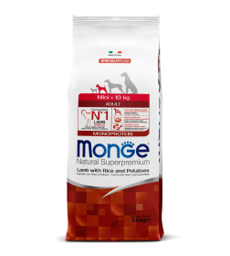 Сухой корм Monge Dog Speciality Line Monoprotein Mini для взрослых собак мелких пород, из ягненка с рисом и картофелем 7,5кг