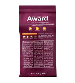Сухой корм AWARD Indoor Big cats для взрослых домашних кошек крупных пород с говядиной и курицей 10кг
