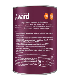 Влажный корм AWARD для взрослых собак паштет из говядины с бататом 400г