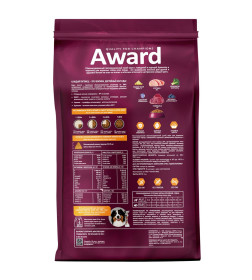 Сухой корм AWARD для взрослых собак всех пород с говядиной и курицей с добавлением брокколи и черники 2 кг