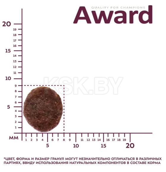 Сухой корм AWARD для щенков от 1 мес, беременных и кормящих сук мелких и мин. пород с ягненком и индейкой 1,5кг (7173303) 