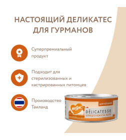 Влажный дополнительный корм Мнямс для кошек Курица в нежном желе 70 г