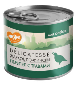 Влажный корм Мнямс Паштет из перепёлки с травами для собак всех пород "Жаркое по-фински" 200 г NEW