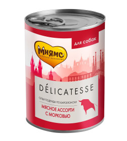 Влажный корм Мнямс Паштет из мясного ассорти с морковью для собак всех пород "Олья Подрида по-барселонски" 400 г NEW