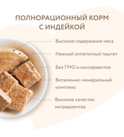 Влажный корм Мнямс Паштет из индейки для собак всех пород «КОМФОРТНОЕ ПИЩЕВАРЕНИЕ» 200 г