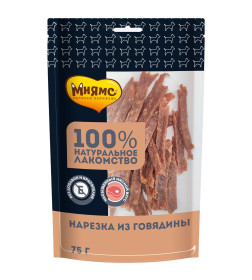 Лакомство Мнямс для собак Нарезка из говядины 75г