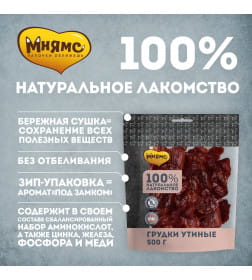 Лакомство Мнямс для собак Грудки утиные 50г