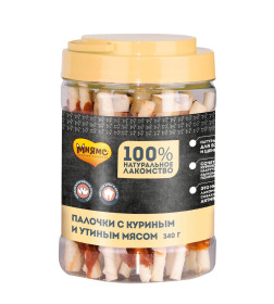 Лакомство Мнямс для собак палочки с куриным и утиным мясом 340 г