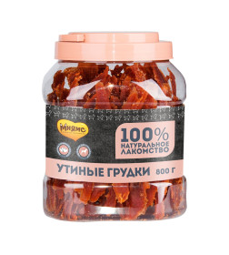 Лакомство Мнямс для собак утиные грудки в банке 800 г