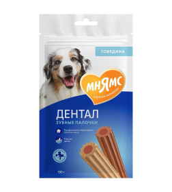 Лакомство Мнямс DENTAL для собак "Зубные палочки" с говядиной 100г