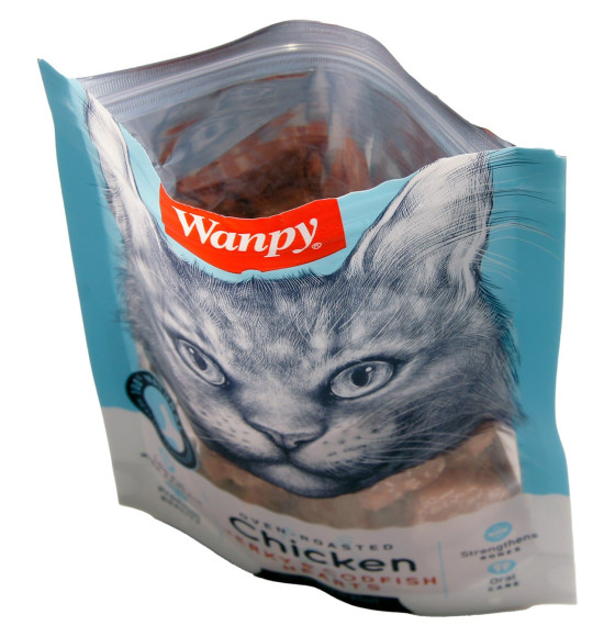 Лакомство для кошек Wanpy Cat «сердечки» из курицы с треской 80 г (CC-10S) 
