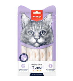 Лакомство для кошек Wanpy Cat "нежное пюре" из тунца и краба 25 шт х14 г