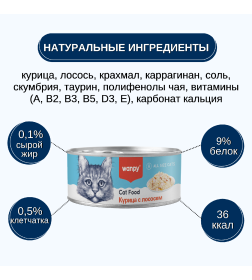 Консервы для кошек Wanpy Cat "Курица с лососем" 95 г