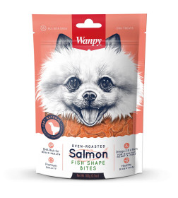 Лакомые кусочки из нежного лосося в форме рыбок Wanpy Dog 100 г