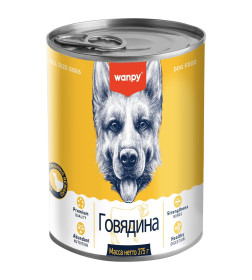 Консервы для собак Wanpy Dog из говядины, 375 г