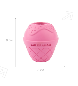 Игрушка Mr.Kranch для собак Мороженое 8*9 см розовая с ароматом бекона