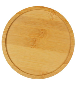 Миска Mr.Kranch Bamboo WOOF керамическая белая на бамбуковой подставке 470 мл