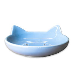 Блюдце Mr.Kranch керамическое Мордочка кошки 80 мл голубое