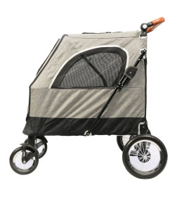 Коляска прогулочная  Mr.Kranch для собак и кошек и кошек большая выставочная, серая