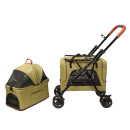 Коляска прогулочная Mr.Kranch для собак и кошек двойная, оливковая (MKR542748) 