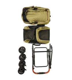 Коляска прогулочная Mr.Kranch для собак и кошек двойная, оливковая