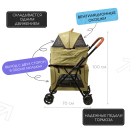 Коляска прогулочная Mr.Kranch для собак и кошек двойная, оливковая (MKR542748) 