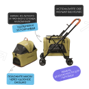 Коляска прогулочная Mr.Kranch для собак и кошек двойная, оливковая (MKR542748) 